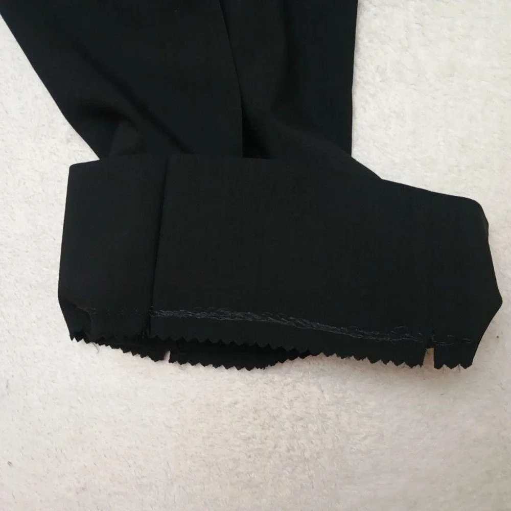 Zanella Pants Men 34x28 Black Dress Classic Pleated Lined Wool Suit Slacks Work